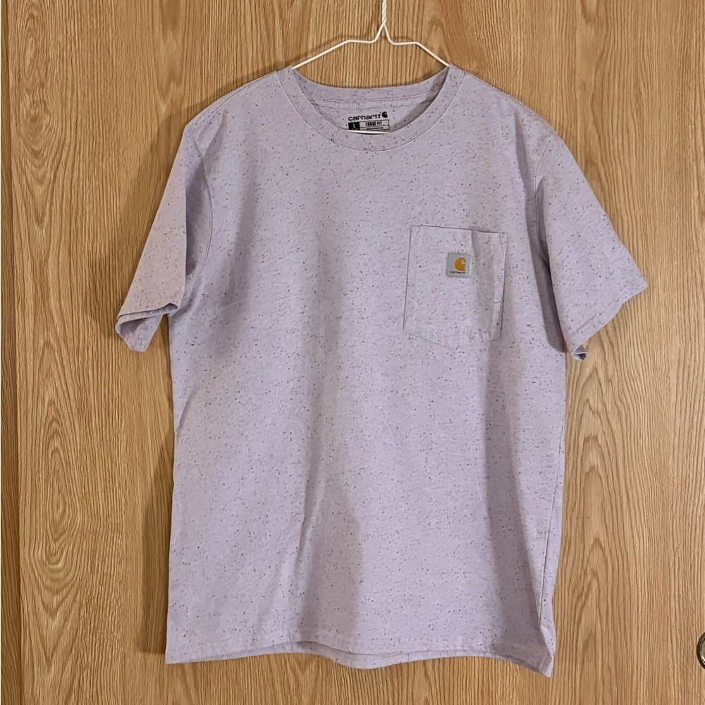 Carhartt Lilac Speckled Crewneck Loose Fit Short Sleeve Pocket Tee